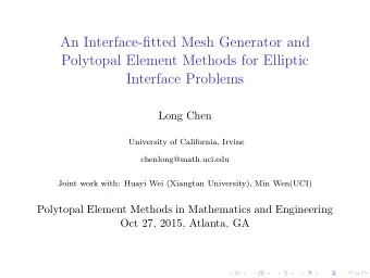 An Interface-fitted Mesh Generator and  Polytopal Element Methods for Elliptic  Interface Problems