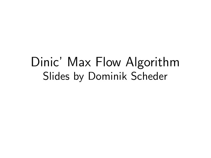 dinic max flow algorithm