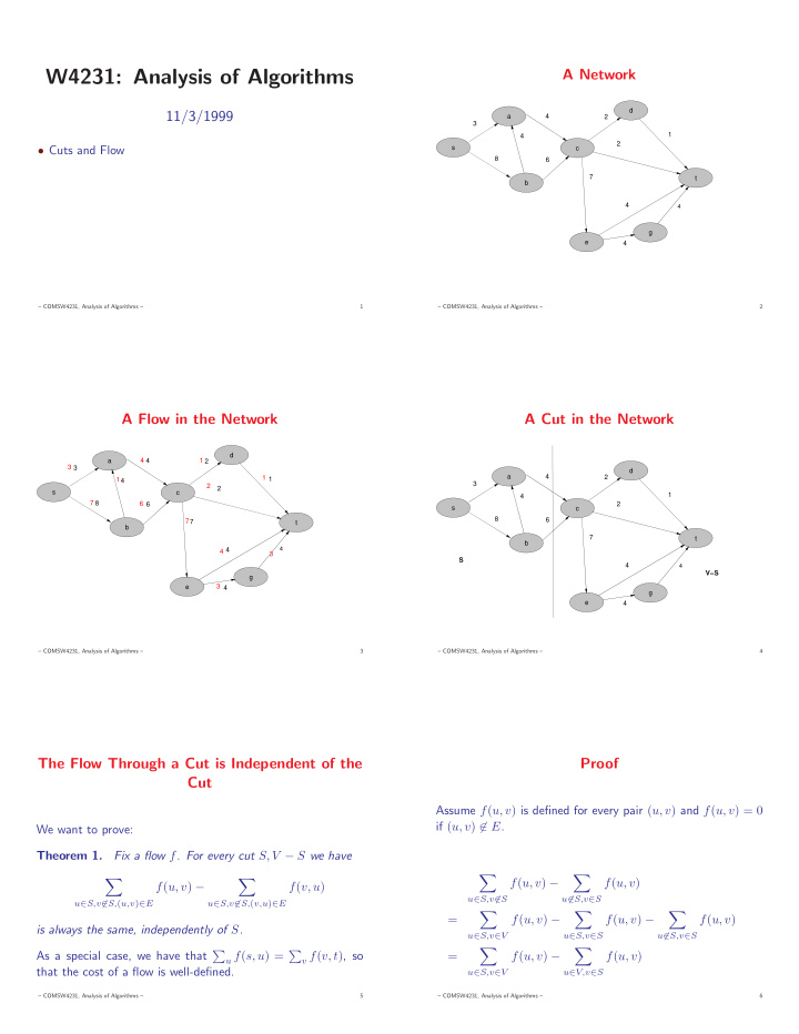 w4231 analysis of algorithms