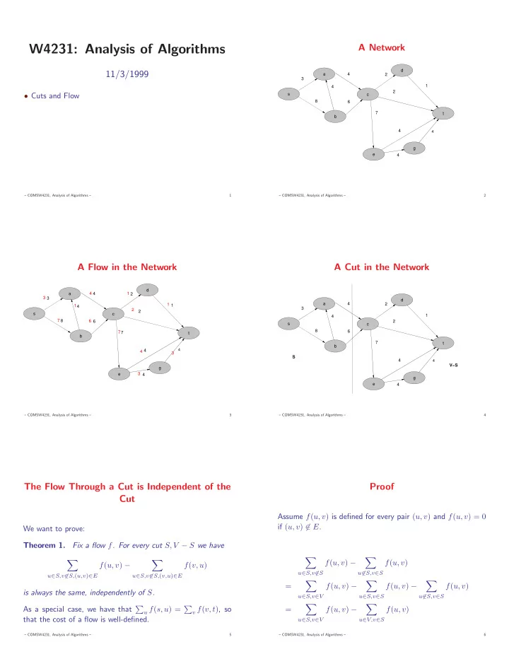 w4231 analysis of algorithms
