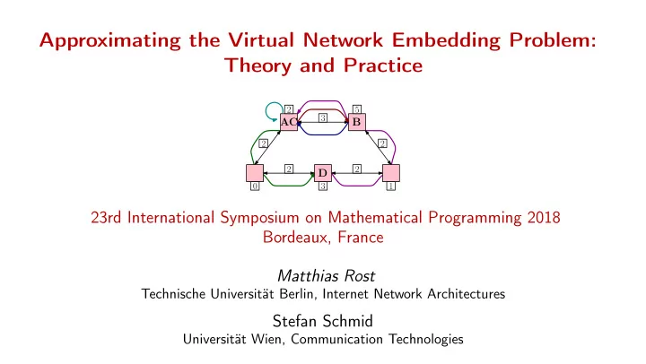 approximating the virtual network embedding problem