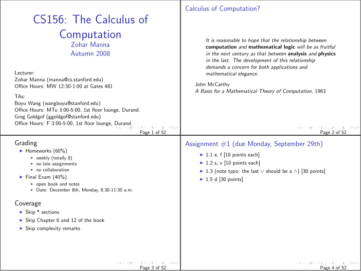 cs156 the calculus of computation