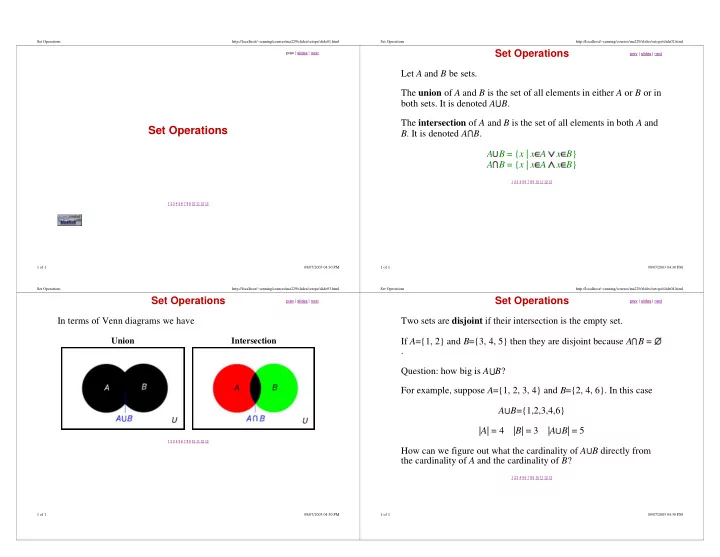 set operations