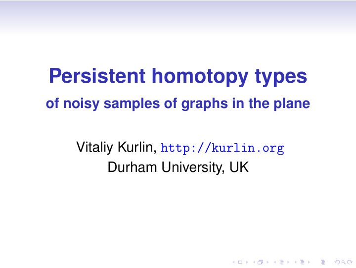 persistent homotopy types