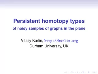 Persistent homotopy types  of noisy samples of graphs in the plane Vitaliy Kurlin,