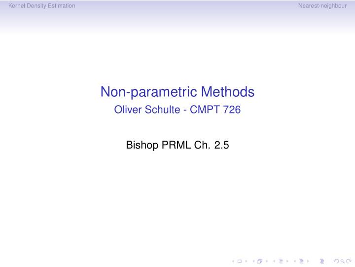non parametric methods