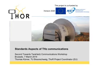 HRCP  Standards Aspects of THz communications  Second Towards TeraHertz Communications Workshop