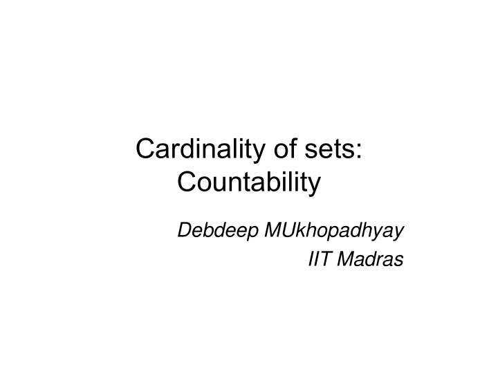 cardinality of sets countability