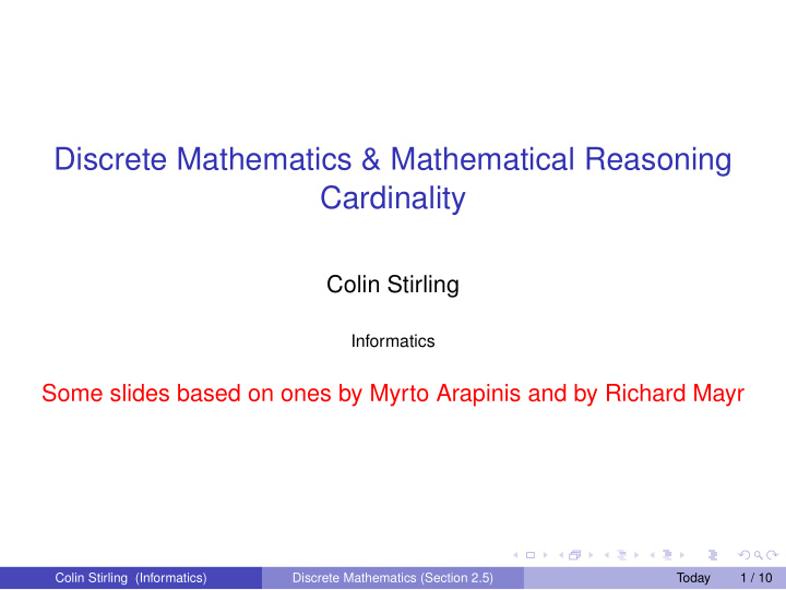 discrete mathematics mathematical reasoning cardinality