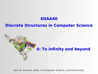EDAA40  EDAA40  Discrete Structures in Computer Science  Discrete Structures in Computer Science