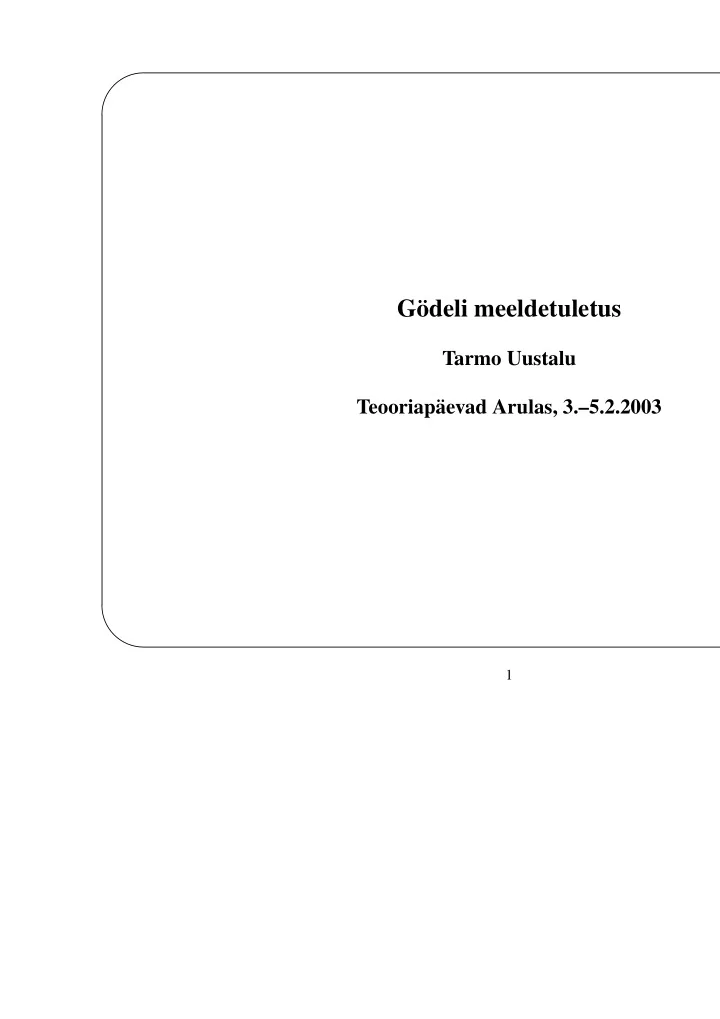 g odeli meeldetuletus