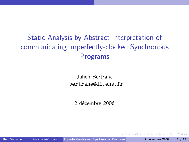 static analysis by abstract interpretation of