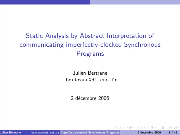 static analysis by abstract interpretation of