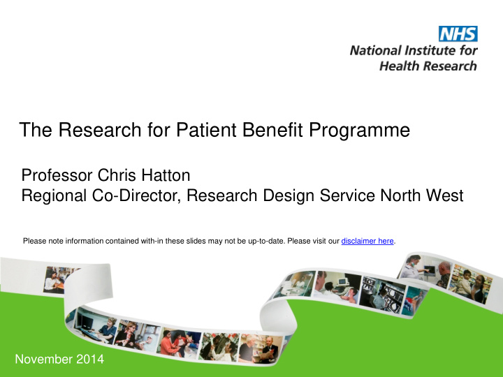 the research for patient benefit programme