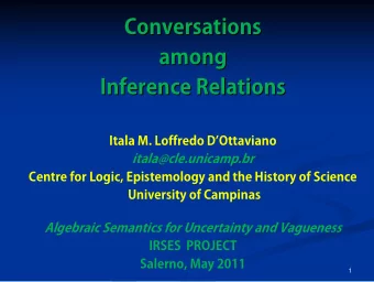 Conversations  Conversations  among  among  Inference Relations  Inference Relations  Itala M.