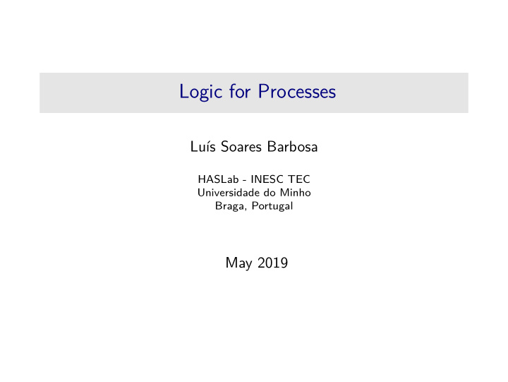 logic for processes