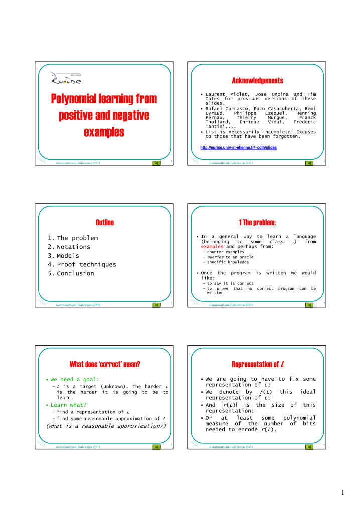 polynomial learning from