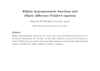 Elliptic hypergeometric functions and  elliptic difference Painlev  e equation  Masatoshi NOUMI