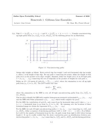 Homework 1: Gibbsian Line Ensembles  Lecturer: Ivan Corwin  TA: Xuan Wu, Promit Ghosal 1( a ) .