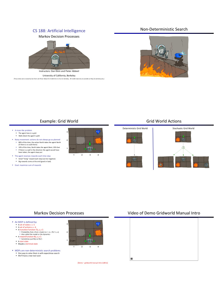 non deterministic search cs 188 artificial intelligence