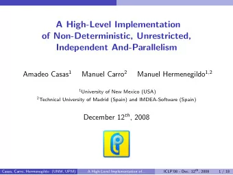 A High-Level Implementation  of Non-Deterministic, Unrestricted,  Independent And-Parallelism