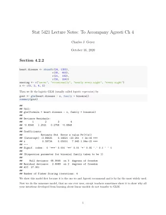 Stat 5421 Lecture Notes: To Accompany Agresti Ch 4  Charles J. Geyer  October 16, 2020  Section