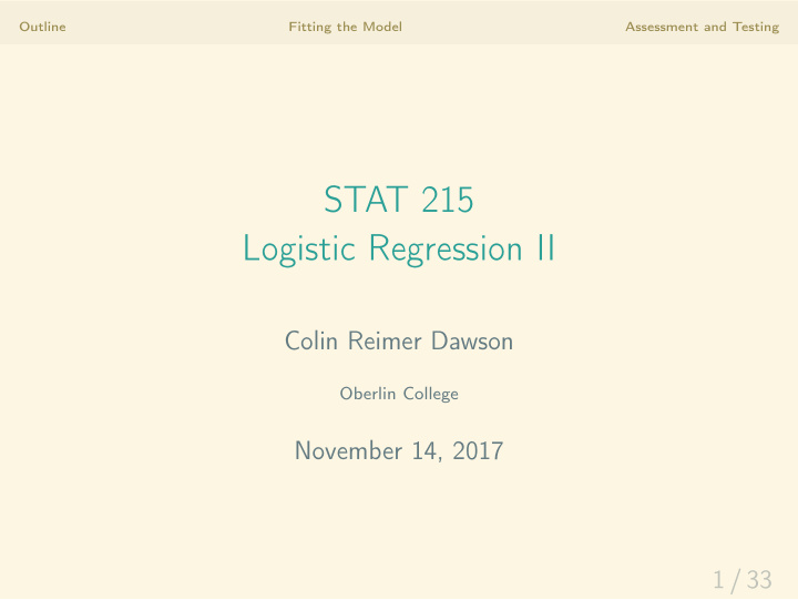 stat 215 logistic regression ii