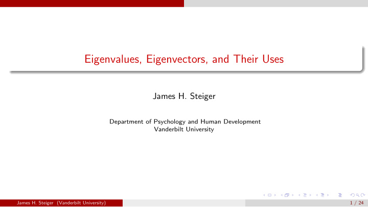 eigenvalues eigenvectors and their uses