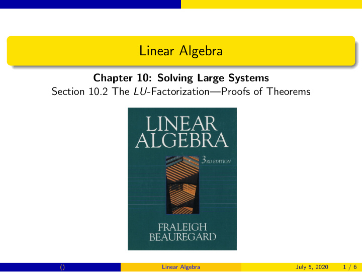 linear algebra