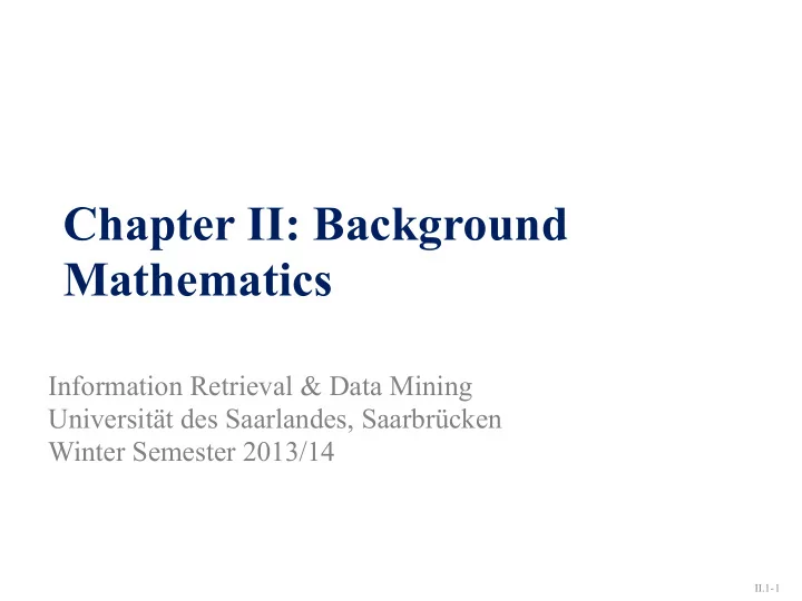 chapter ii background mathematics
