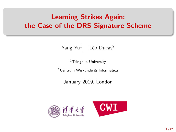 learning strikes again the case of the drs signature