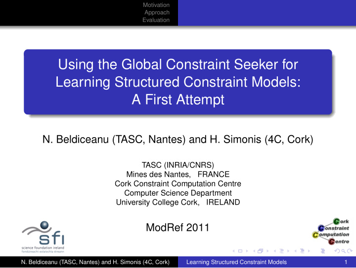 using the global constraint seeker for learning
