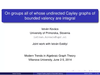 On groups all of whose undirected Cayley graphs of  bounded valency are integral  Istvn Kovcs