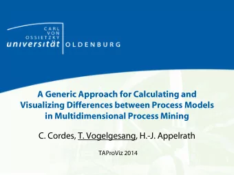 in Multidimensional Process Mining  C. Cordes, T. Vogelgesang, H.-J. Appelrath  TAProViz 2014