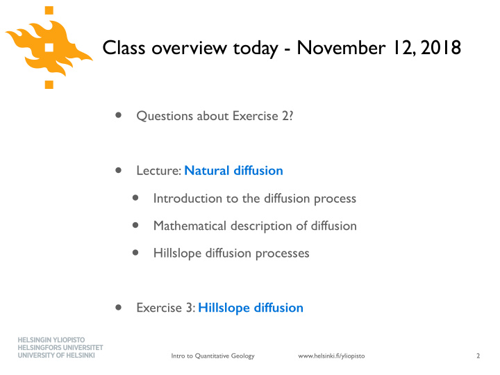 questions about exercise 2 lecture natural diffusion