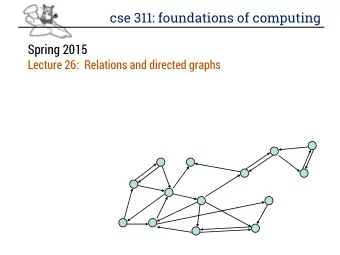 cse 311: foundations of computing  Spring 2015  Lecture 26:  Relations and directed graphs
