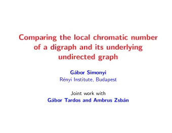 Comparing the local chromatic number  of a digraph and its underlying  undirected graph  G  abor