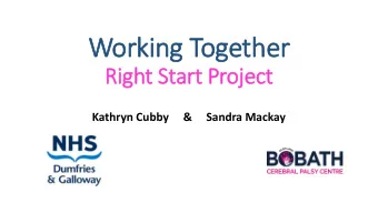 Workin  ing Together  Right Start Proje  ject  Kathryn Cubby     &amp;     Sandra Mackay WHY? y?