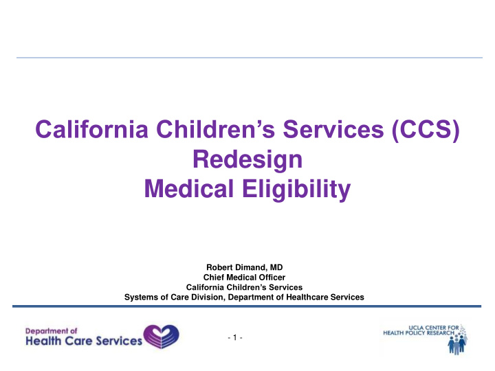 california children s services ccs