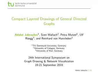 Compact Layered Drawings of General Directed  Graphs Adalat Jabrayilov 1 , Sven Mallach 2 , Petra