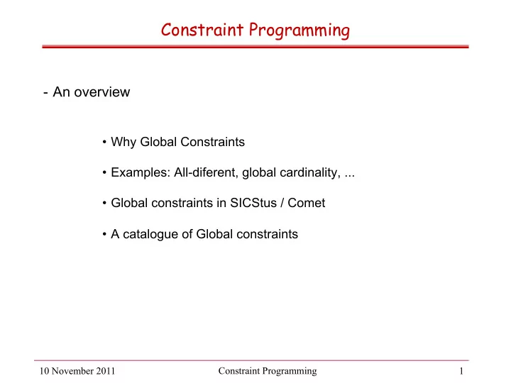 constraint programming