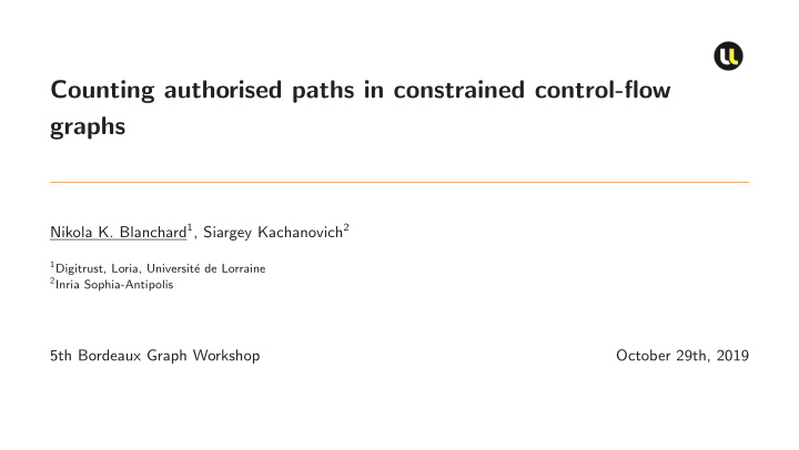 counting authorised paths in constrained control flow