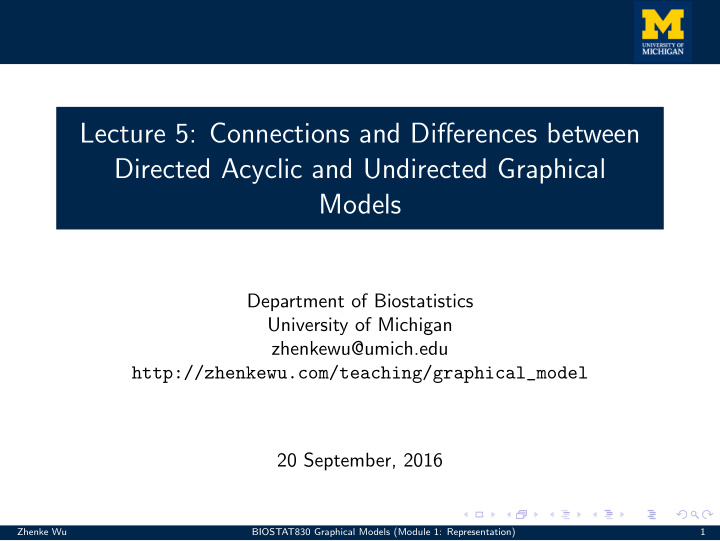 lecture 5 connections and differences between directed