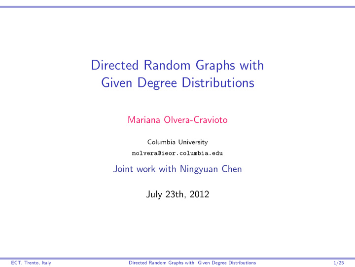 directed random graphs with given degree distributions