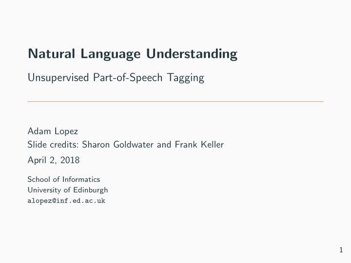 natural language understanding