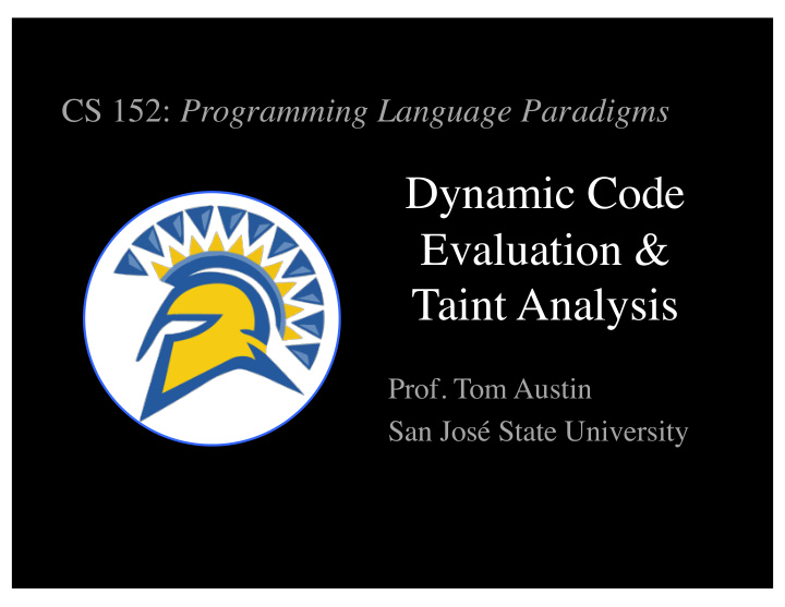 dynamic code evaluation taint analysis