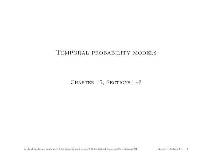 temporal probability models