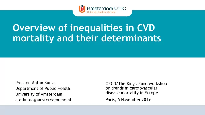 mortality and their determinants