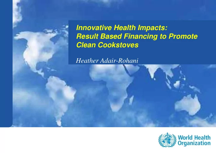 result based financing to promote