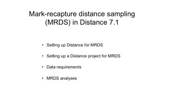 Mark-recapture distance sampling  (MRDS) in Distance 7.1  Setting up Distance for MRDS